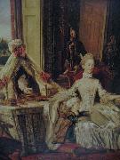 Johann Zoffany Queen Charlotte with her Two Eldest Sons oil painting
